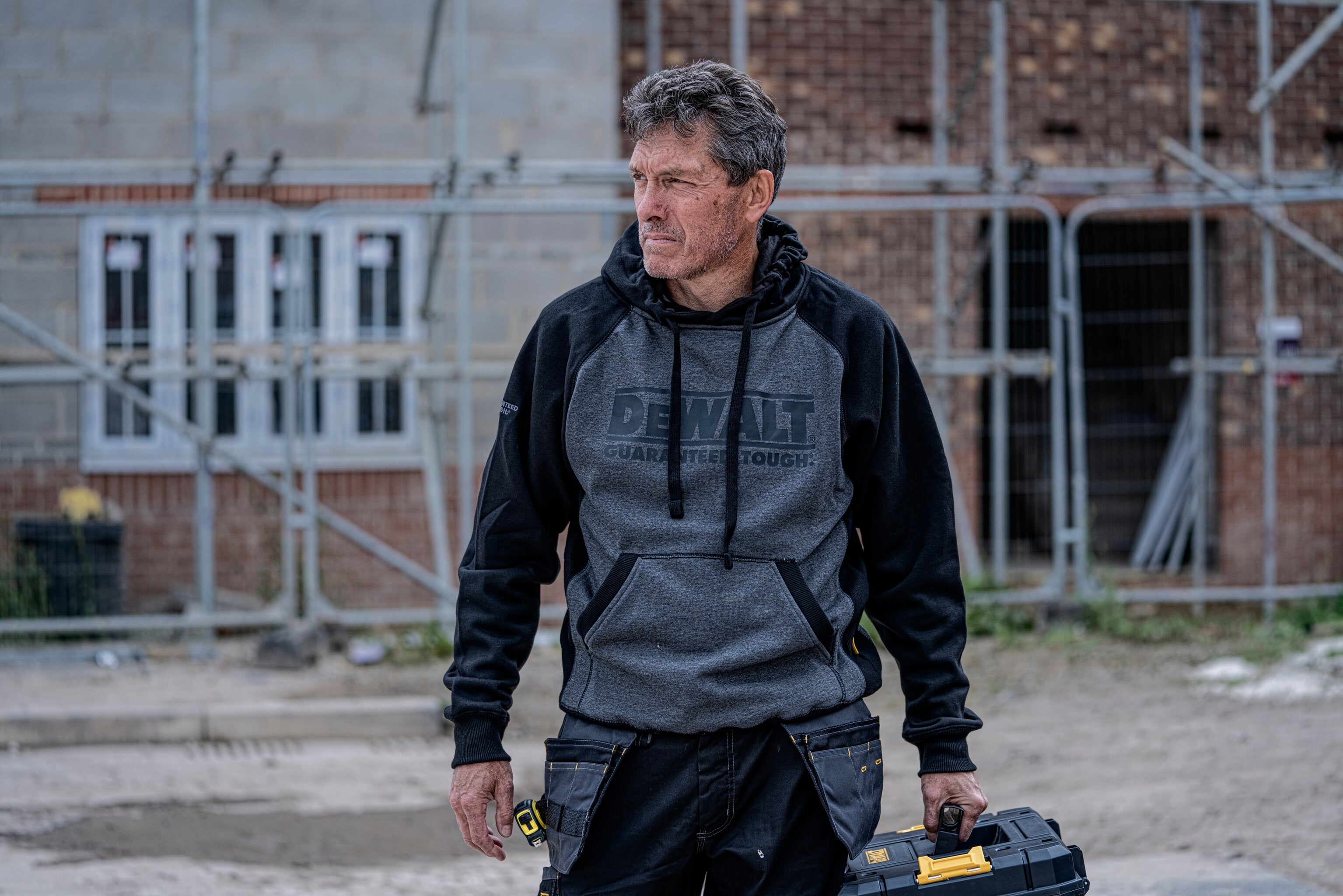 DeWalt Stratford Grey Marl Hooded Sweatshirt