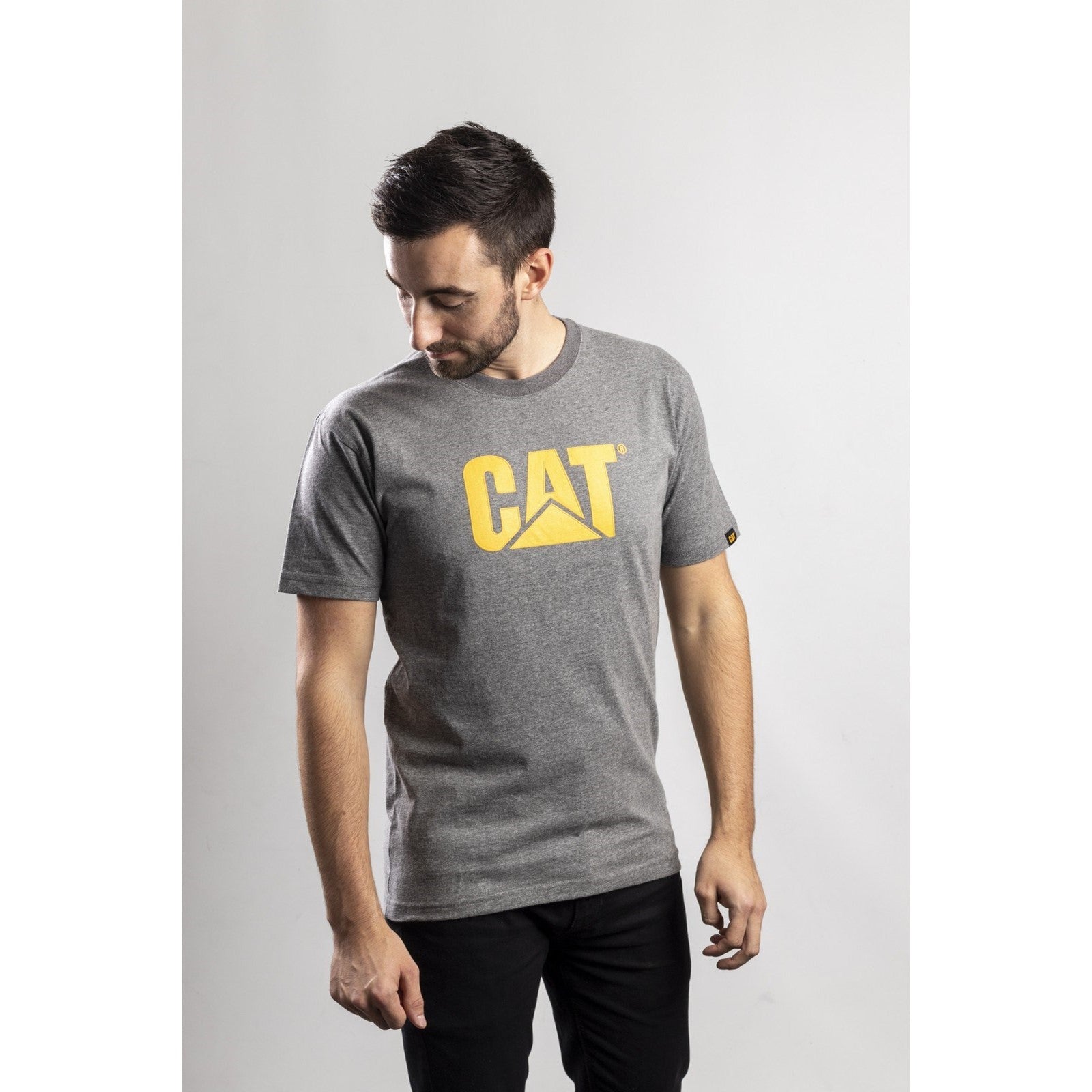 Trademark CAT Logo Short Sleeve T-Shirt, Grey